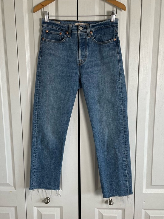 Levi's Denim - Levi's Premium Wedgie Straight Jeans Women's 27 High Rise Blue Denim Button Fly